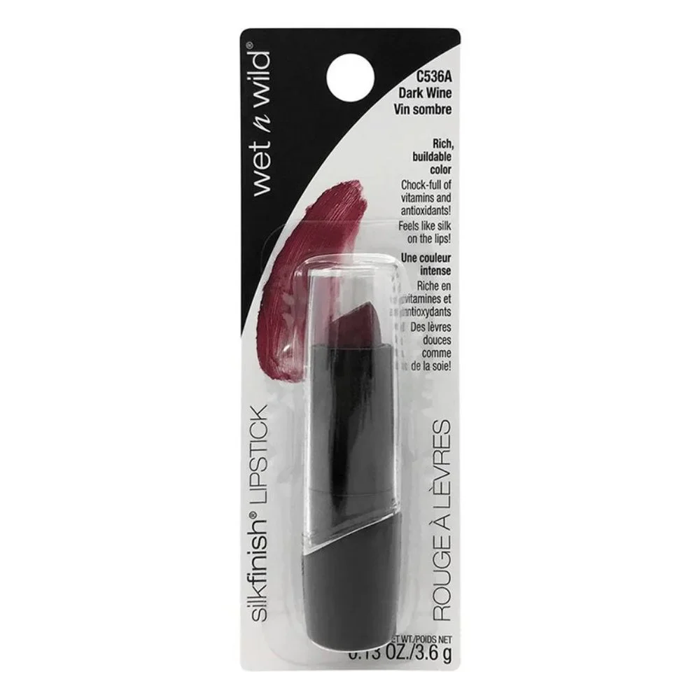 Wet n Wild Silk Finish Lipstick C536A Dark Wine New Sealed